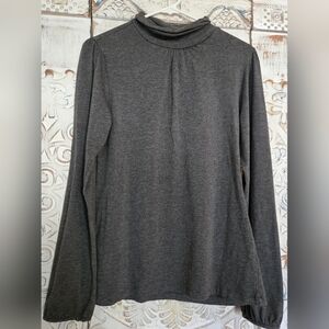 Womens New Directions Gray Shirt Turtle Neck SzM Sweater Long Sleeve Layers Fall